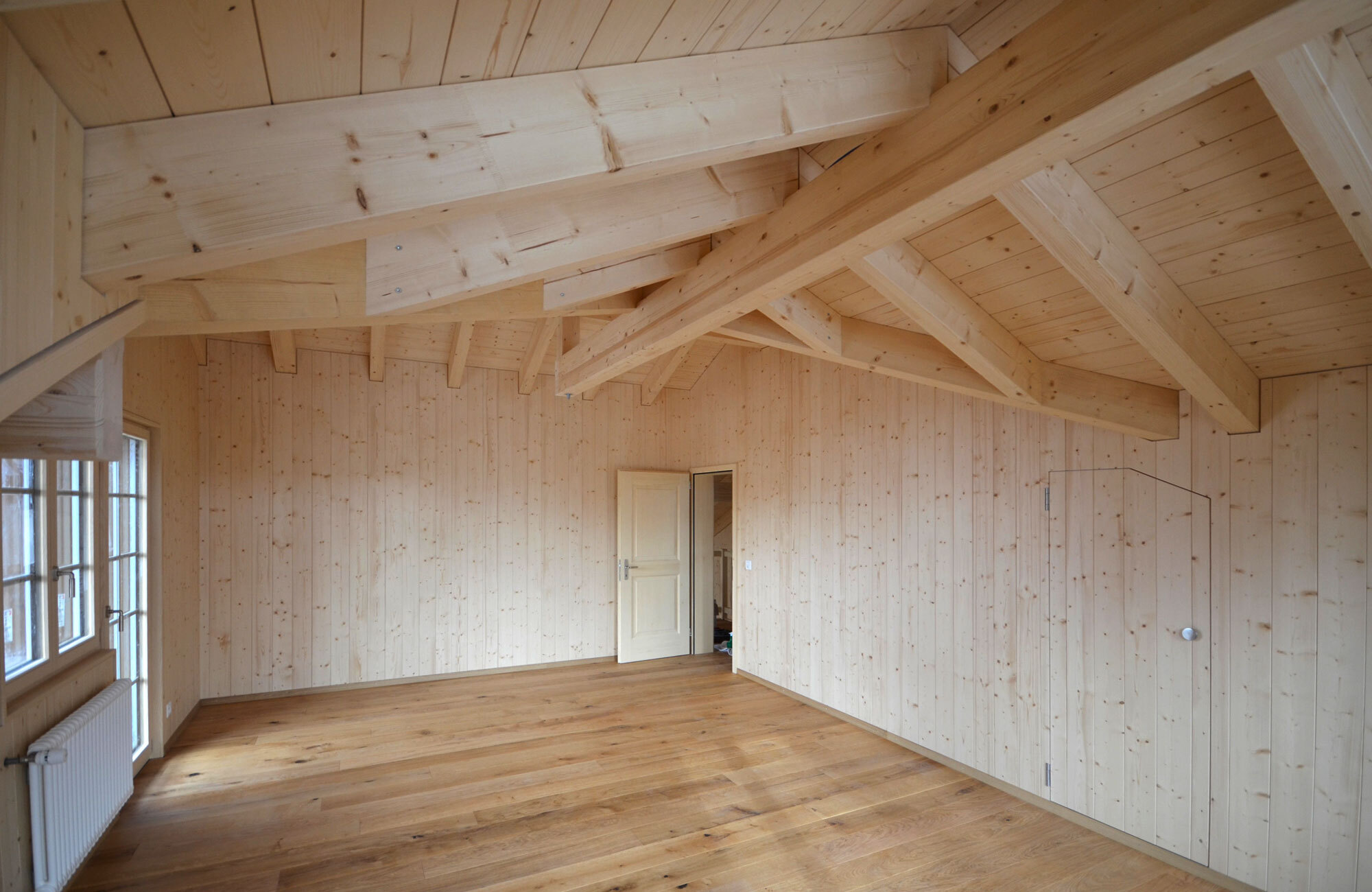 Innenausbau mit Holz bei Aufstockung